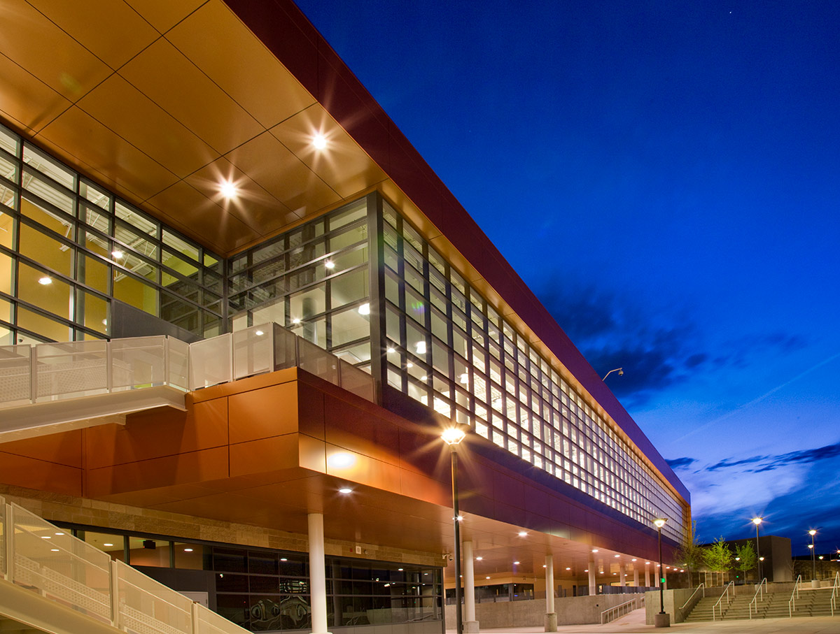 Architectural dusk view of Atrisco Academy High School - Albuquerque, NM